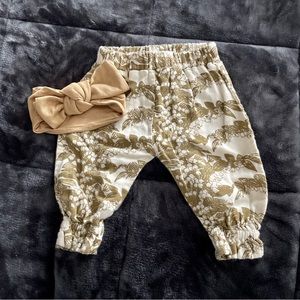 Kate Quinn bundle gathered pant | fennel lily | organic cotton gauze - 3-6m